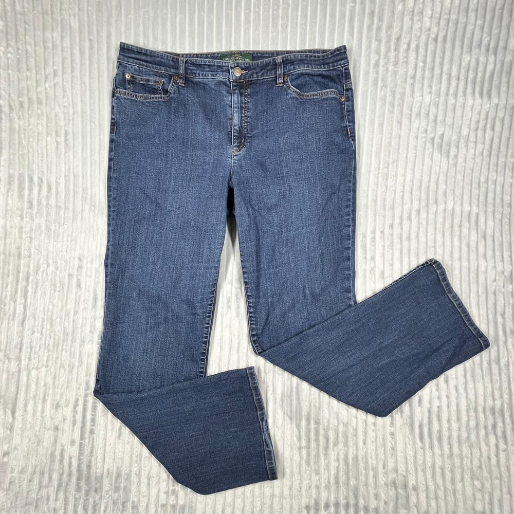 Lauren Ralph Lauren Modern Straight Curvy Jeans Women's 16 (Fits 36x30) Preppy‎
